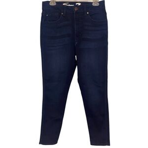 SEVEN7 High Rise Skinny Crop Skin Fit Denim Jeans in Dk Blue SZ 10